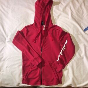Women’s Red size small, full zip Adidas hooded sweater, sweatshirt, hoodie. Logo